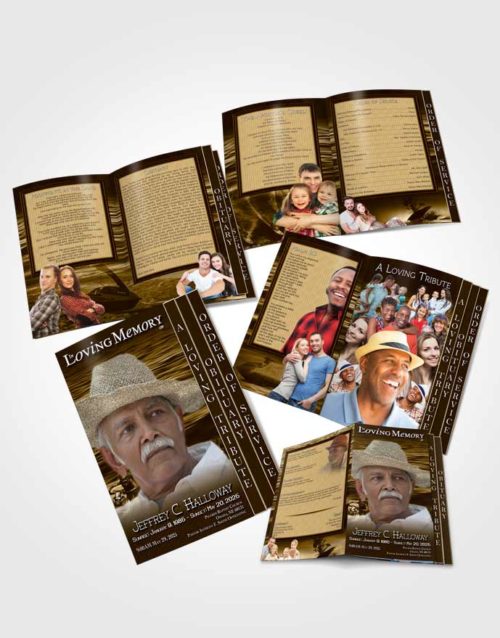 4 Page Grad Obituary Template Brochure Golden Canyon Water Sports