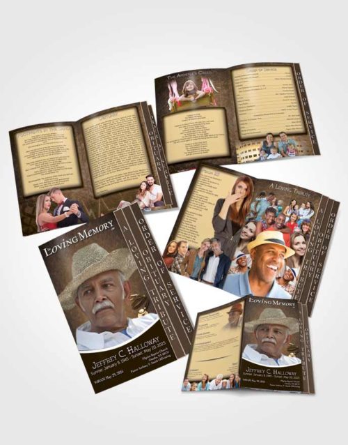 4 Page Grad Obituary Template Brochure Golden Doctor