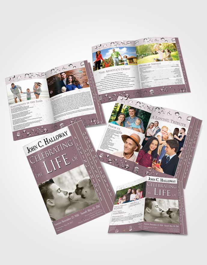 4 Page Grad Obituary Template Brochure Heavenly Enchantment