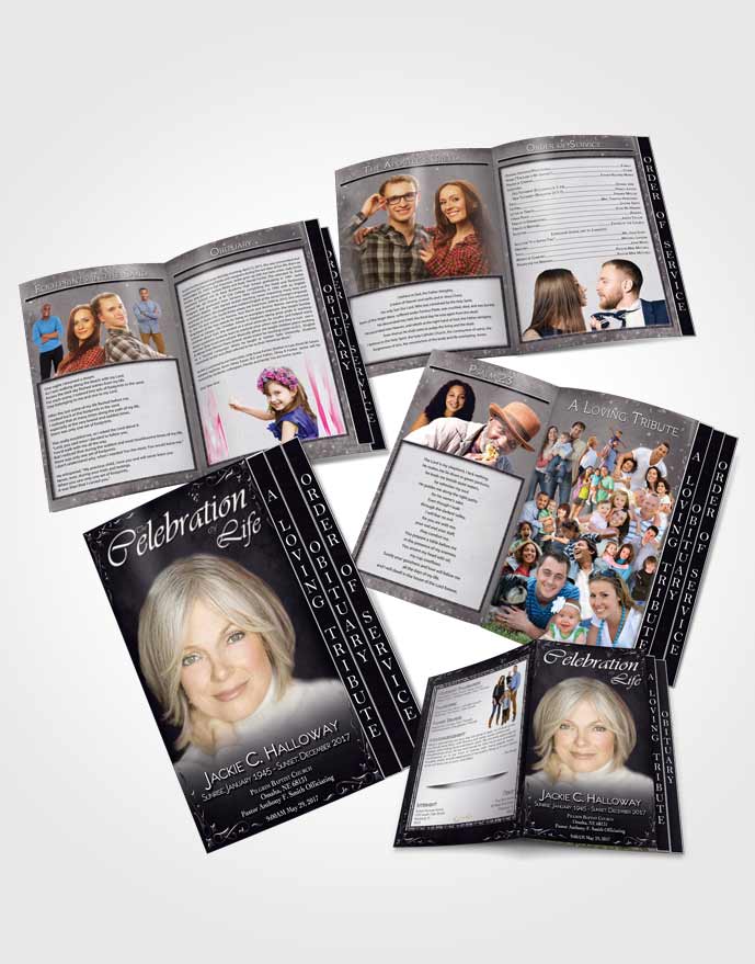 4 Page Grad Obituary Template Brochure Heavens Touch Deep Desire