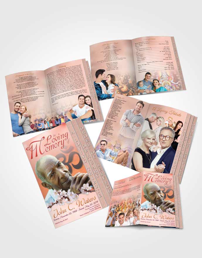4 Page Grad Obituary Template Brochure Hindu Love Evening Breeze