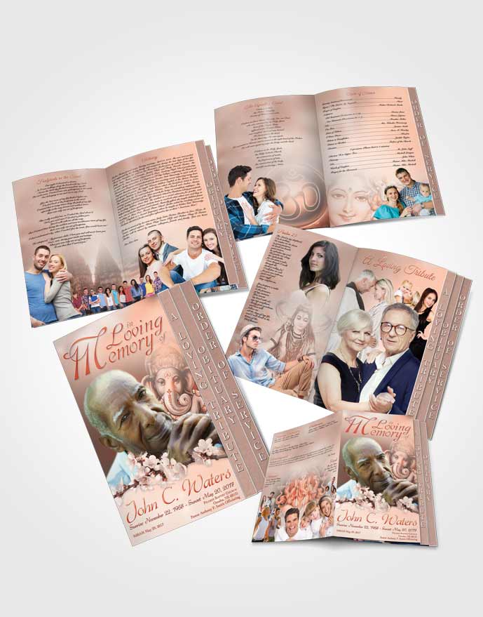 4 Page Grad Obituary Template Brochure Hinduism Glory Ruby Desire