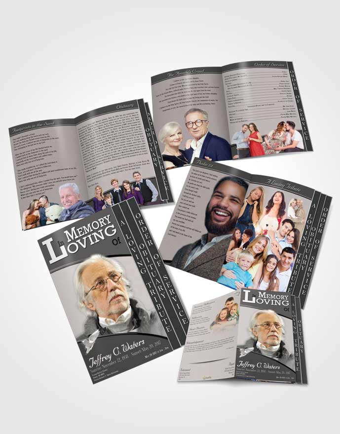 4 Page Grad Obituary Template Brochure Humble Clarity