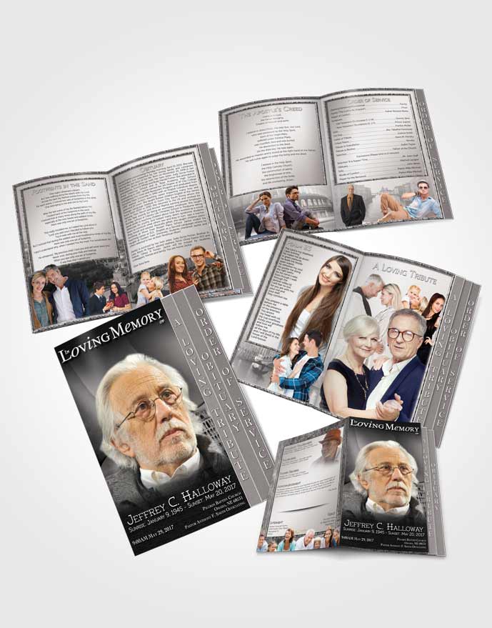 4 Page Grad Obituary Template Brochure Indian Golden Love