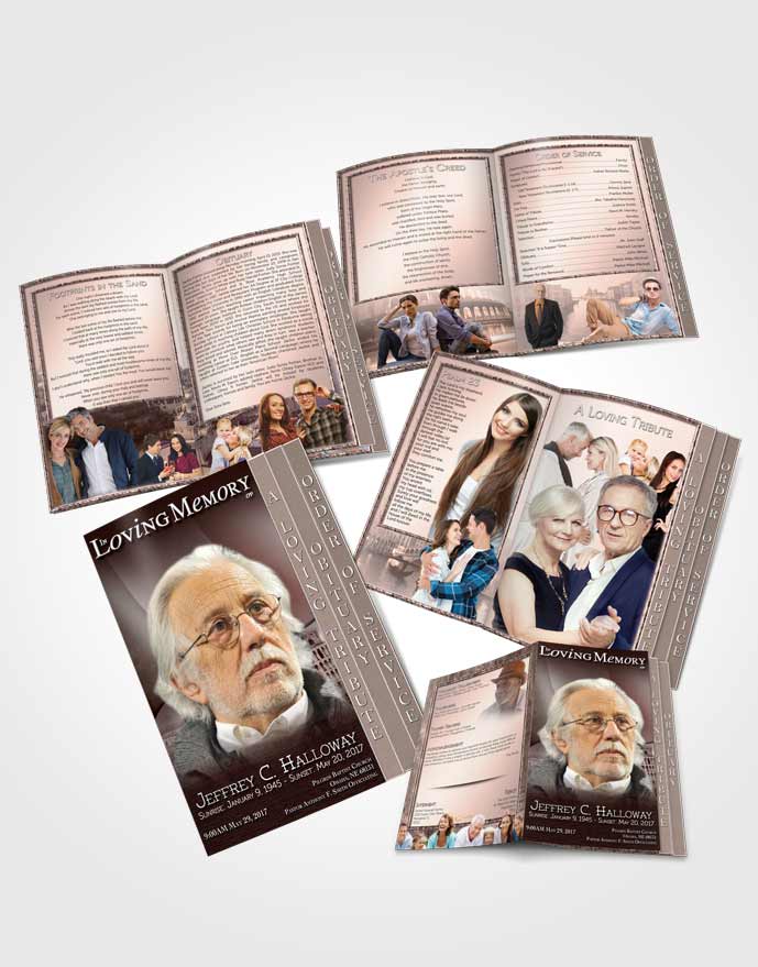 4 Page Grad Obituary Template Brochure Indian Lavender Love