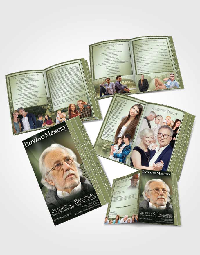 4 Page Grad Obituary Template Brochure Indian Natural Love