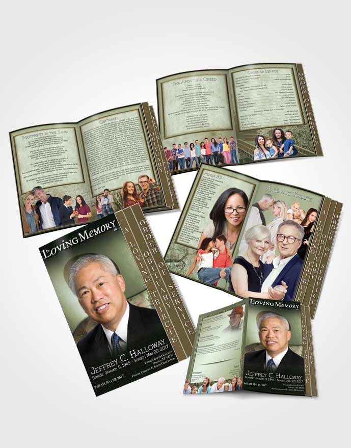 4 Page Grad Obituary Template Brochure Jamaican Natural Beauty