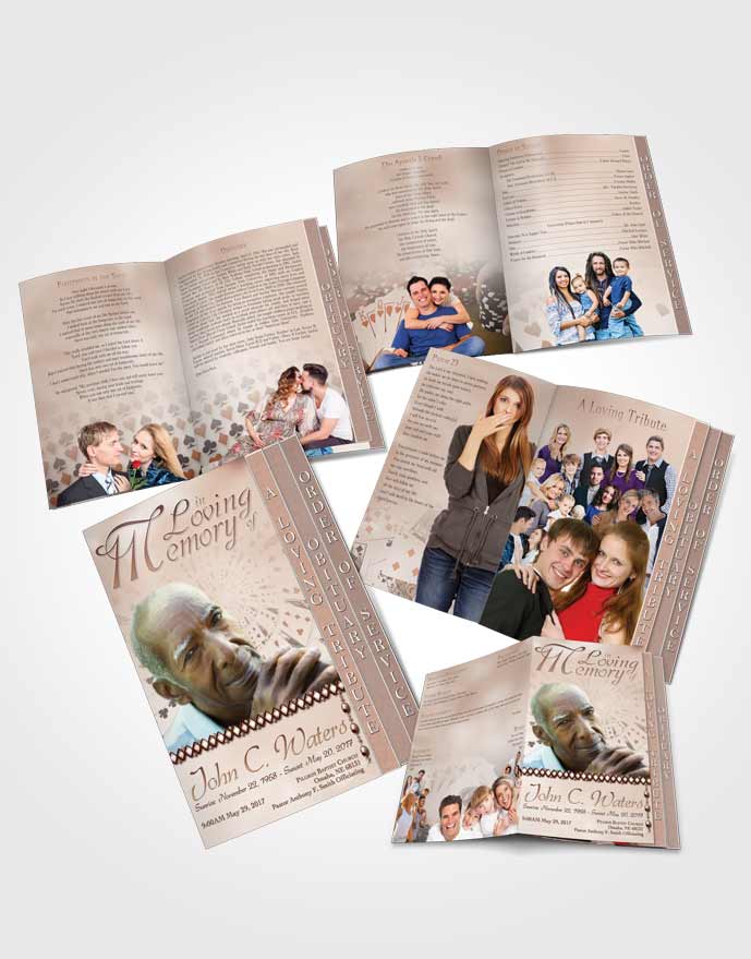 4 Page Grad Obituary Template Brochure Lets Play Golden Cards