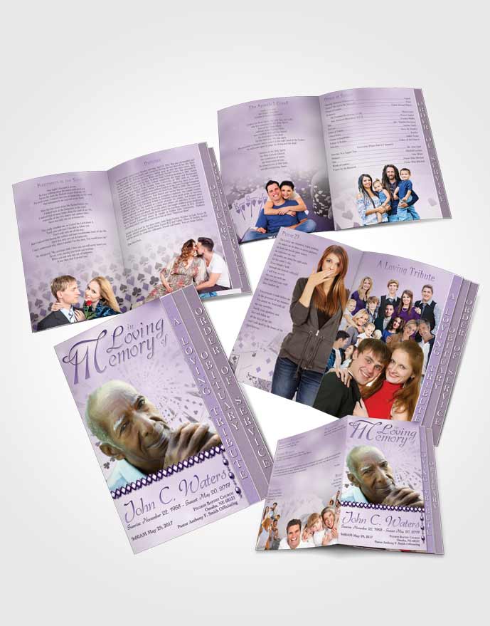4 Page Grad Obituary Template Brochure Lets Play Lavender Cards