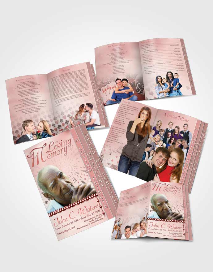 4 Page Grad Obituary Template Brochure Lets Play Ruby Cards