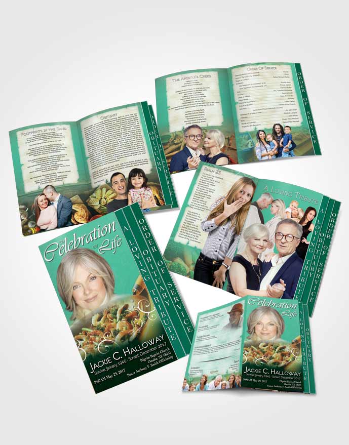 4 Page Grad Obituary Template Brochure Love of Emerald Cooking