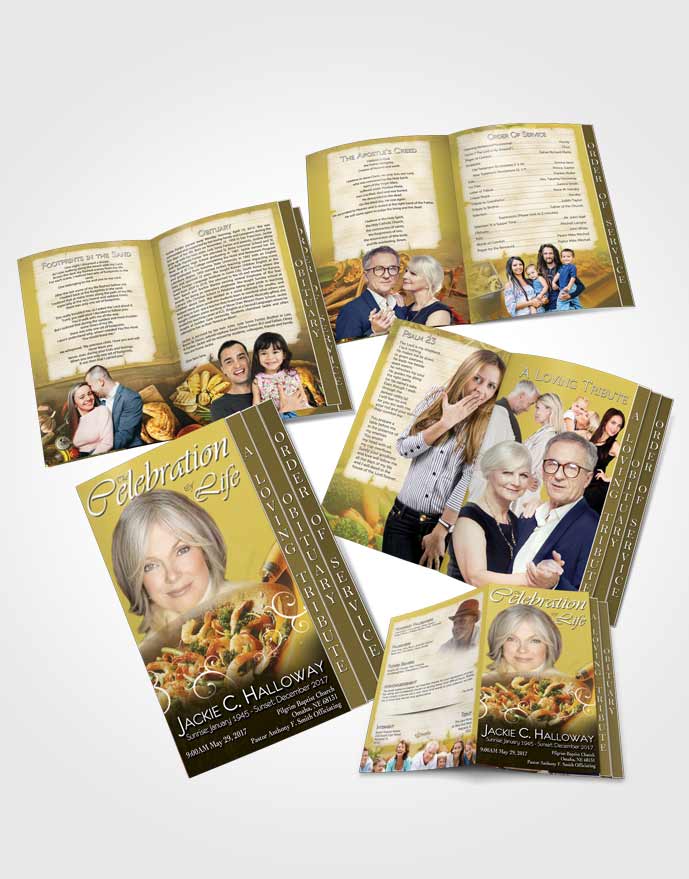 4 Page Grad Obituary Template Brochure Love of Golden Cooking
