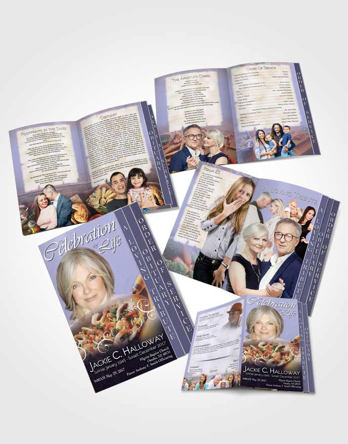 4 Page Grad Obituary Template Brochure Love of Lavender Cooking