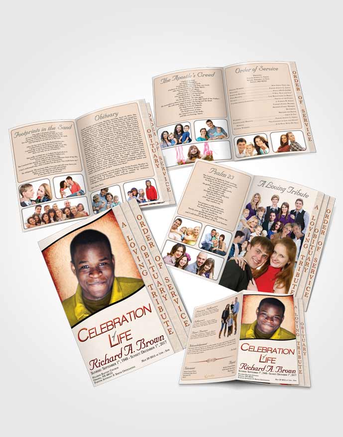 4 Page Grad Obituary Template Brochure Lovely Bliss
