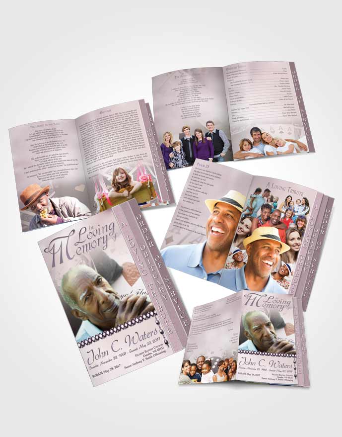 4 Page Grad Obituary Template Brochure Midnight Aces