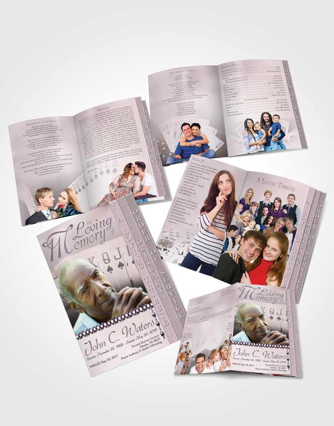 4 Page Grad Obituary Template Brochure Midnight Cards