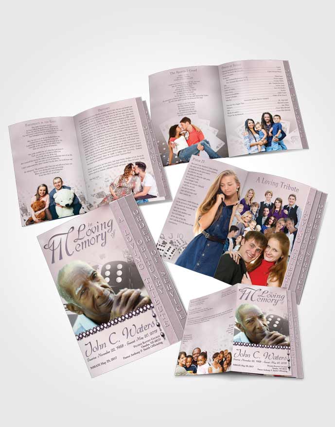 4 Page Grad Obituary Template Brochure Midnight Double Down