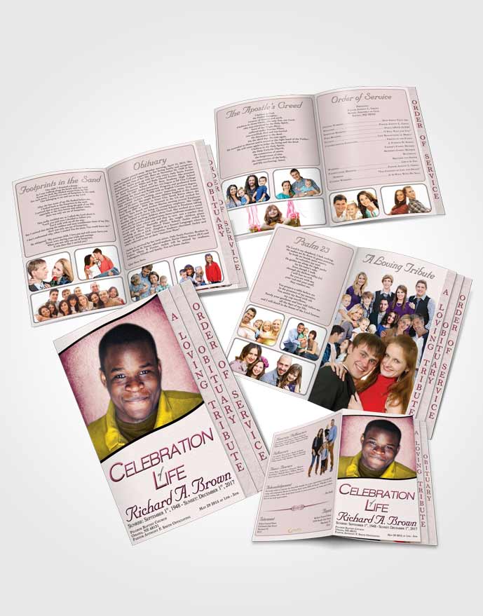 4 Page Grad Obituary Template Brochure Misty Bliss