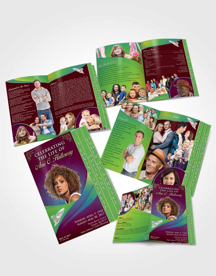4 Page Grad Obituary Template Brochure Mystical Magnificence