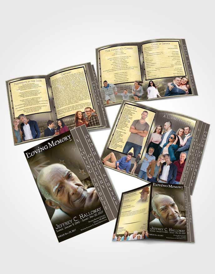 4 Page Grad Obituary Template Brochure Mexican Natural Serenity