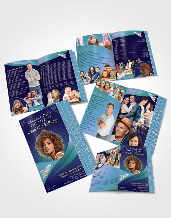 4 Page Grad Obituary Template Brochure Oceans Magnificence