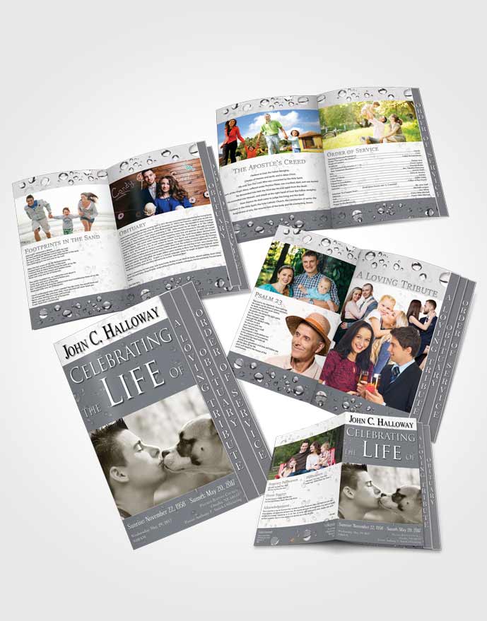 4 Page Grad Obituary Template Brochure Peaceful Enchantment