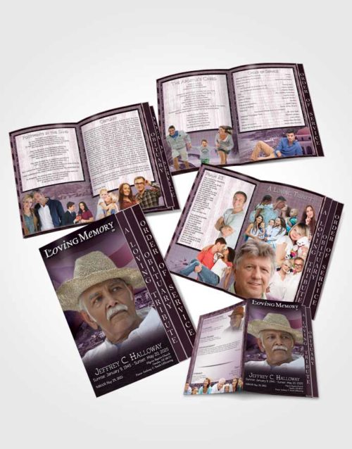 4 Page Grad Obituary Template Brochure Puerto Rican Lavender Waters