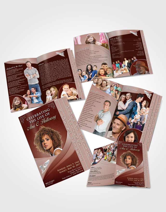 4 Page Grad Obituary Template Brochure Ruby Love Magnificence