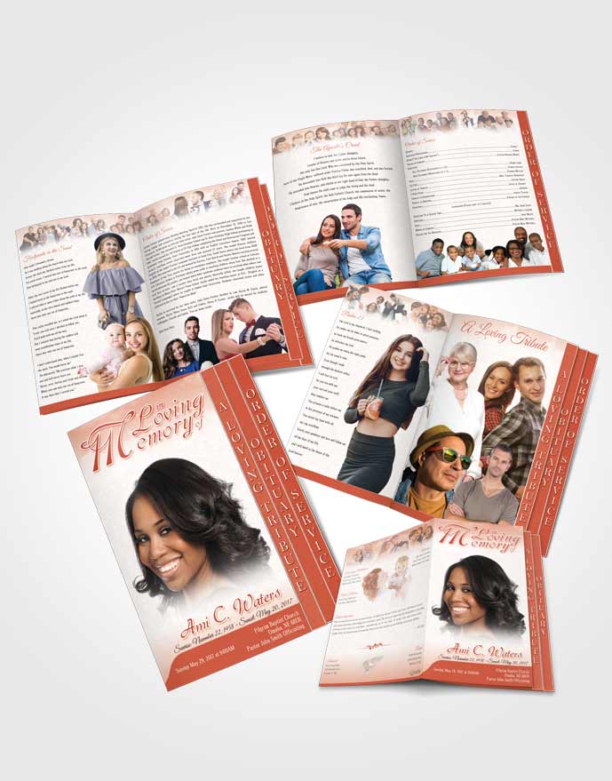 4 Page Grad Obituary Template Brochure Ruby Purity