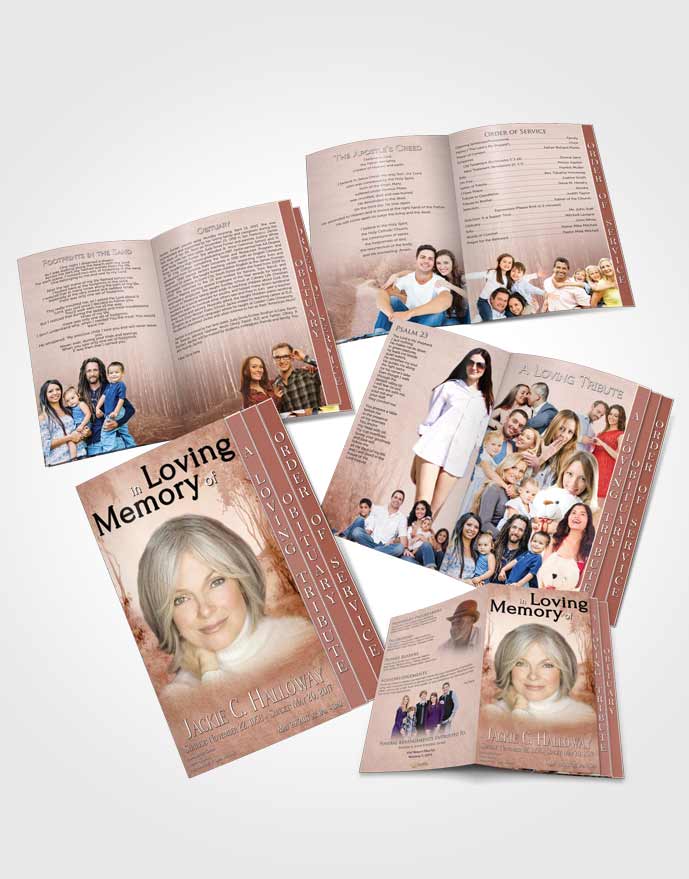 4 Page Grad Obituary Template Brochure Ruby Walk in the Woods