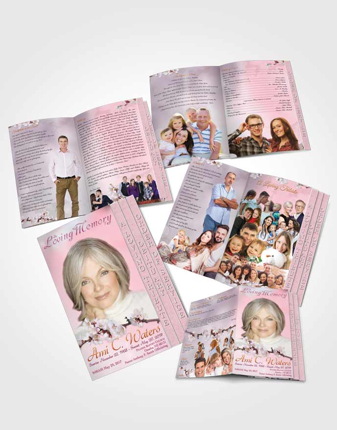 4 Page Grad Obituary Template Brochure Simple Beauty Early Morning