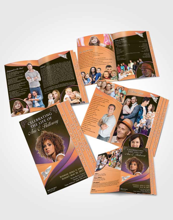 4 Page Grad Obituary Template Brochure Smiling Magnificence