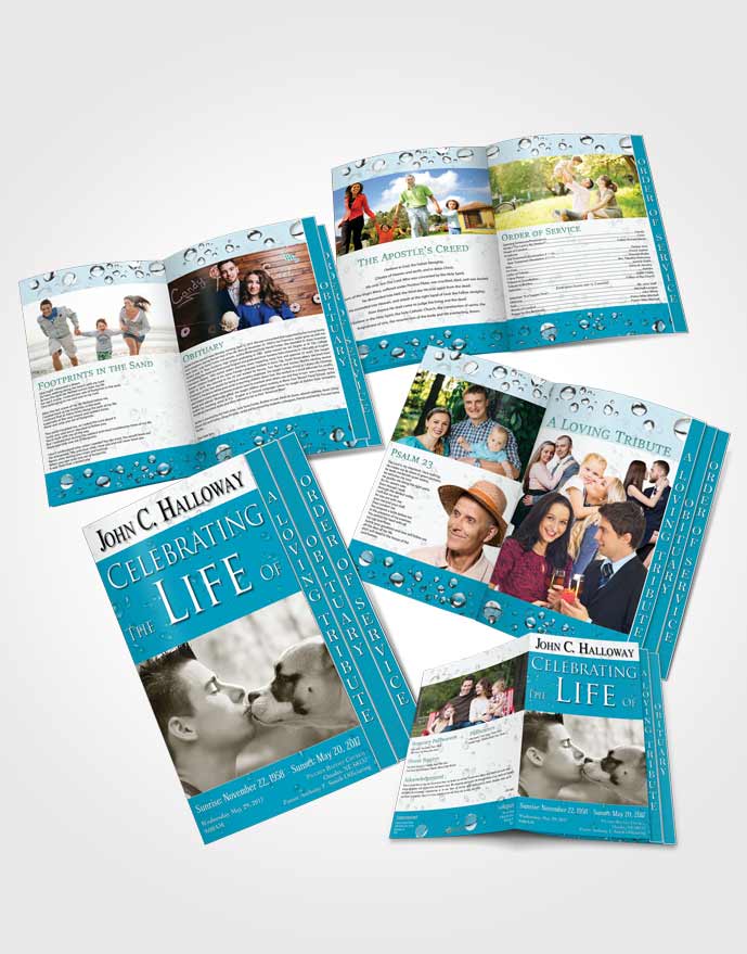 4 Page Grad Obituary Template Brochure Sparkling Enchantment
