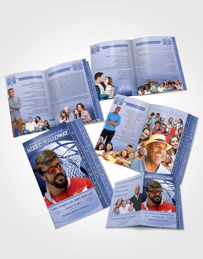 4 Page Grad Obituary Template Brochure Special Moments Basketball Honor