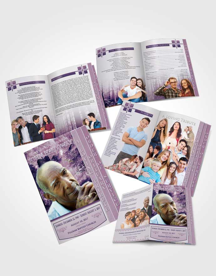 4 Page Grad Obituary Template Brochure Special Moments Forest Laughter