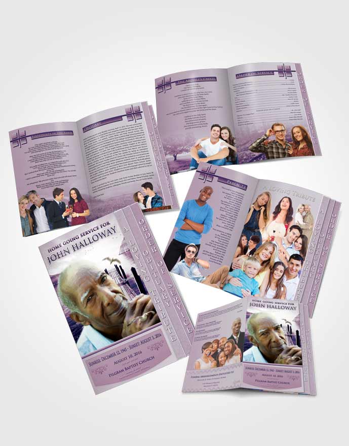 4 Page Grad Obituary Template Brochure Special Moments Natures Peace