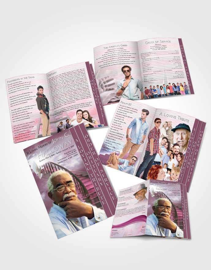4 Page Grad Obituary Template Brochure Stairway to Heaven Divinity