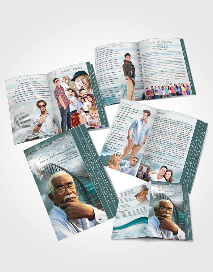 4 Page Grad Obituary Template Brochure Stairway to Heaven Embrace