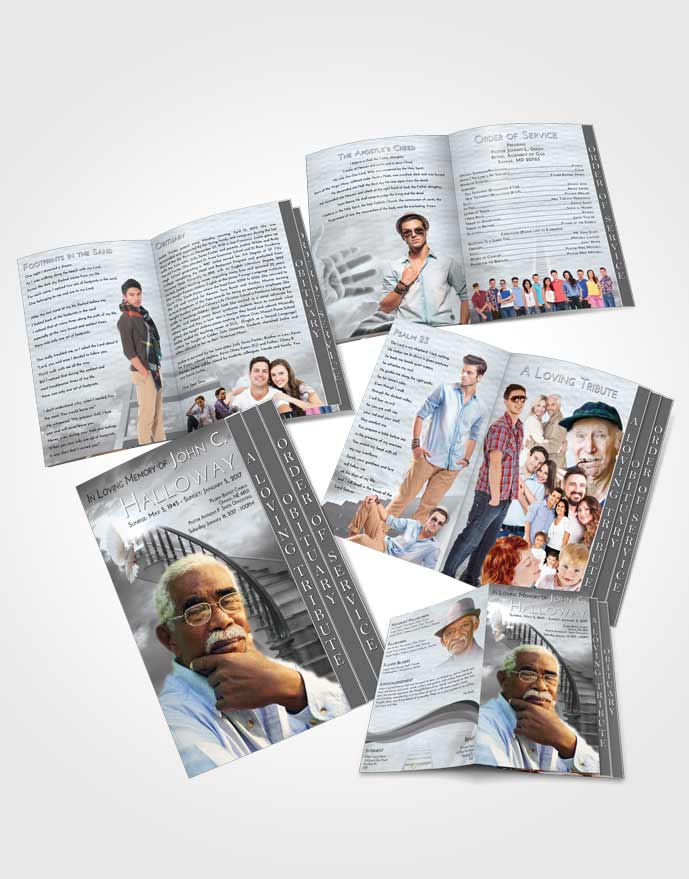 4 Page Grad Obituary Template Brochure Stairway to Heaven Freedom