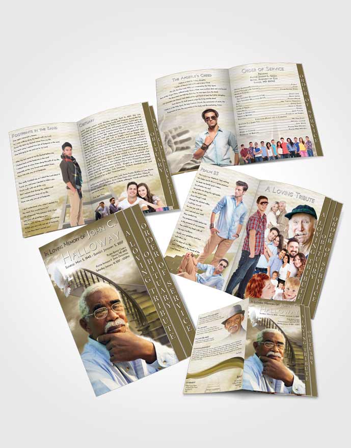 4 Page Grad Obituary Template Brochure Stairway to Heaven Harmony
