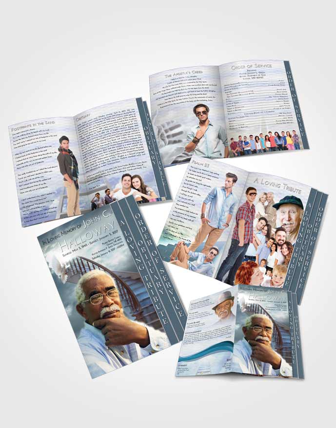 4 Page Grad Obituary Template Brochure Stairway to Heaven Laughter