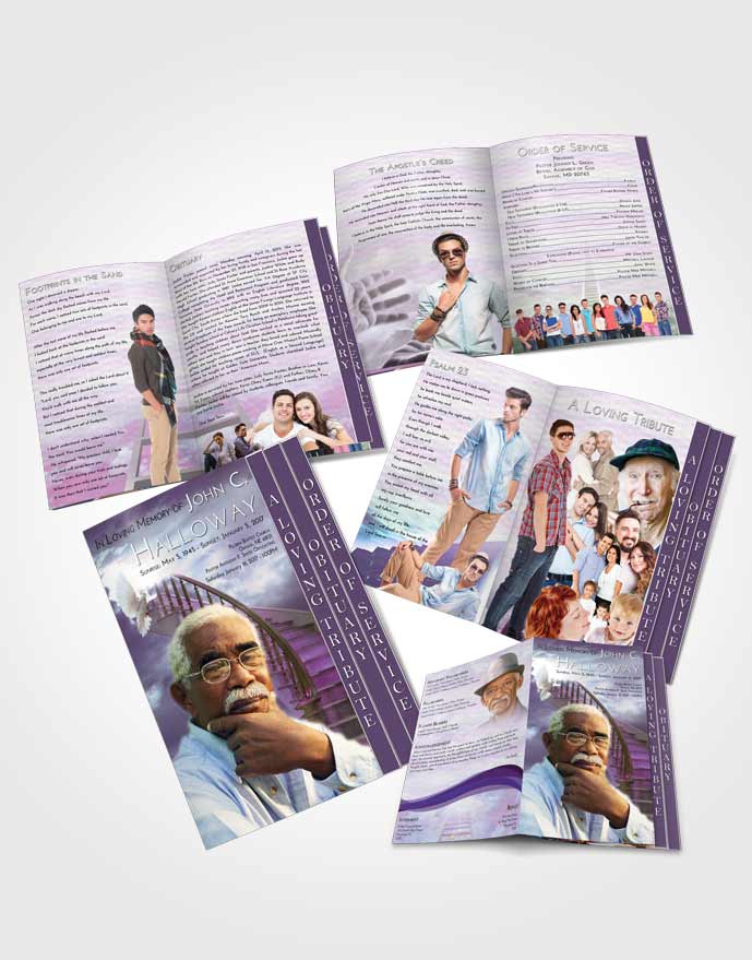 4 Page Grad Obituary Template Brochure Stairway to Heaven Peace