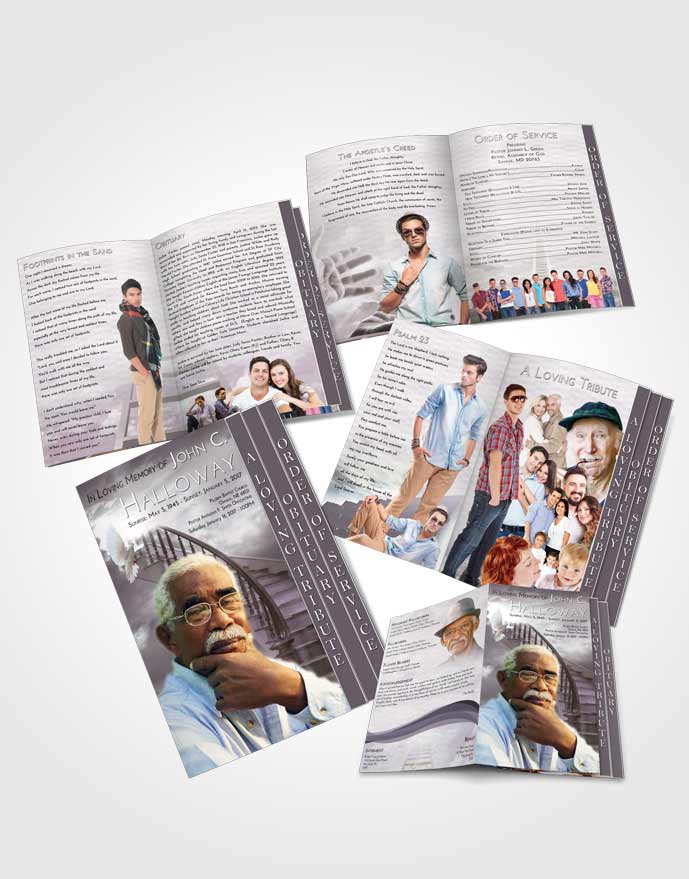 4 Page Grad Obituary Template Brochure Stairway to Heaven Smile