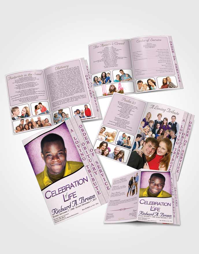 4 Page Grad Obituary Template Brochure Summer Bliss