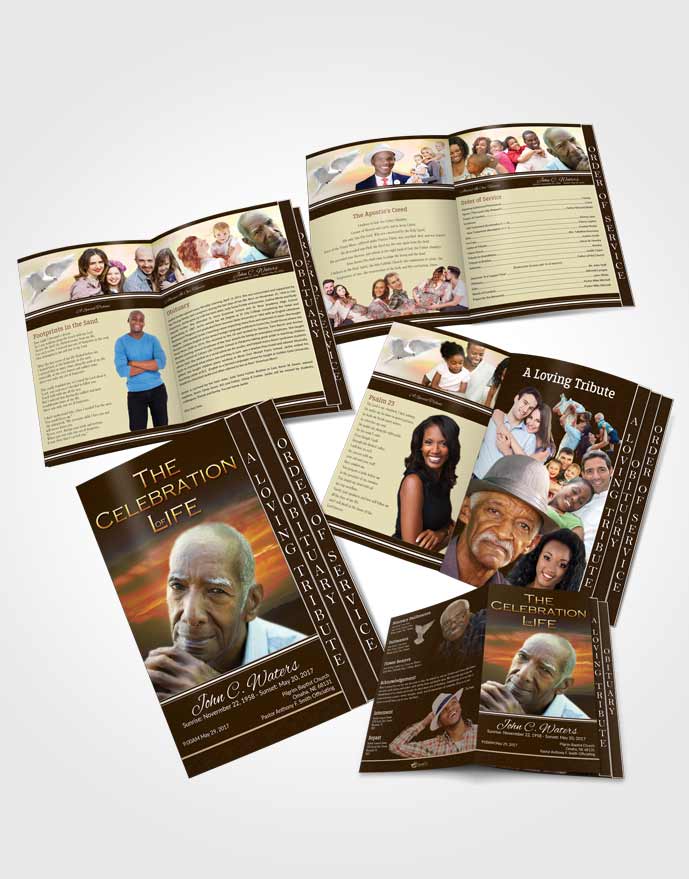 4 Page Grad Obituary Template Brochure Summer Higher Power