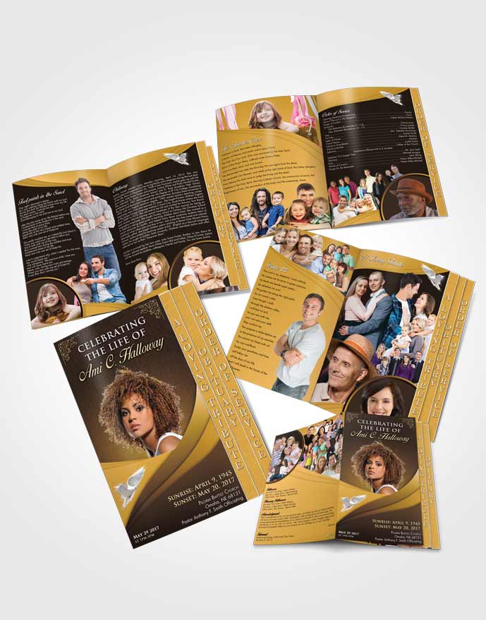 4 Page Grad Obituary Template Brochure Summer Magnificence