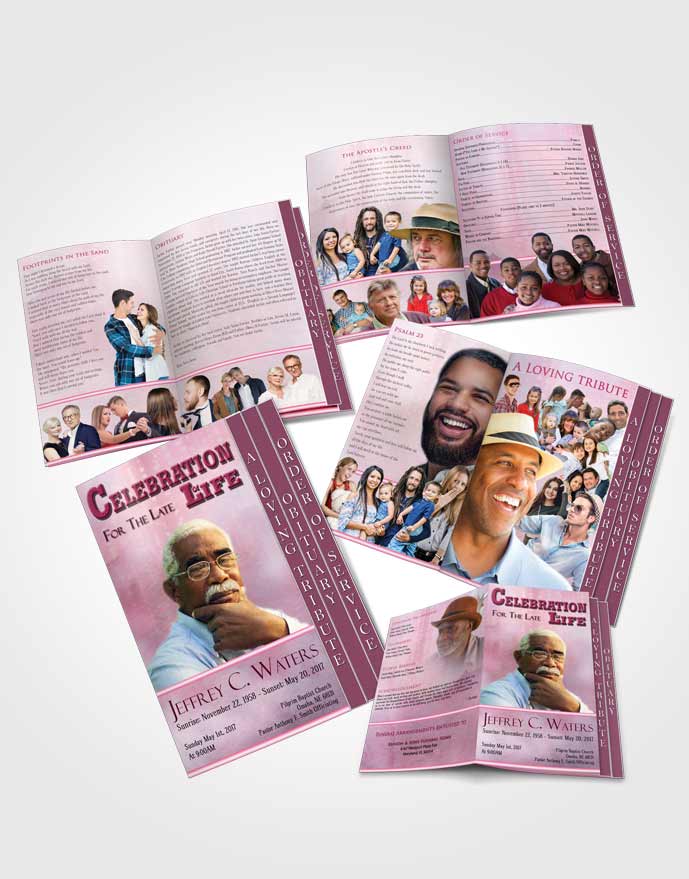 4 Page Grad Obituary Template Brochure Summer Timeless Love