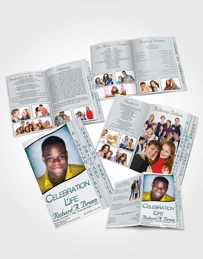 4 Page Grad Obituary Template Brochure Sweet Bliss