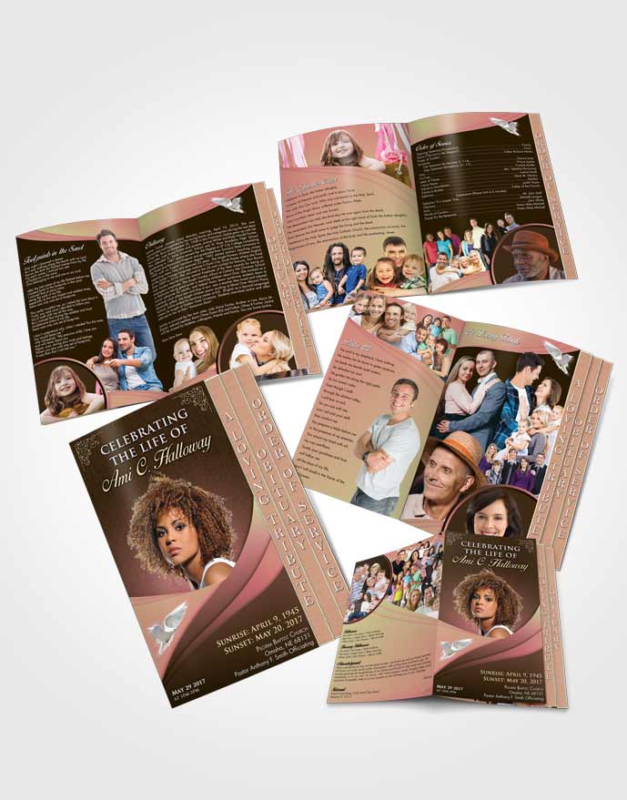 4 Page Grad Obituary Template Brochure Sweet Magnificence