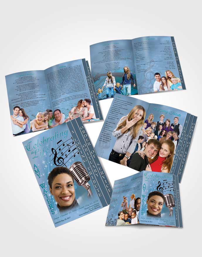 4 Page Grad Obituary Template Brochure The Sound of Music Morning Calm